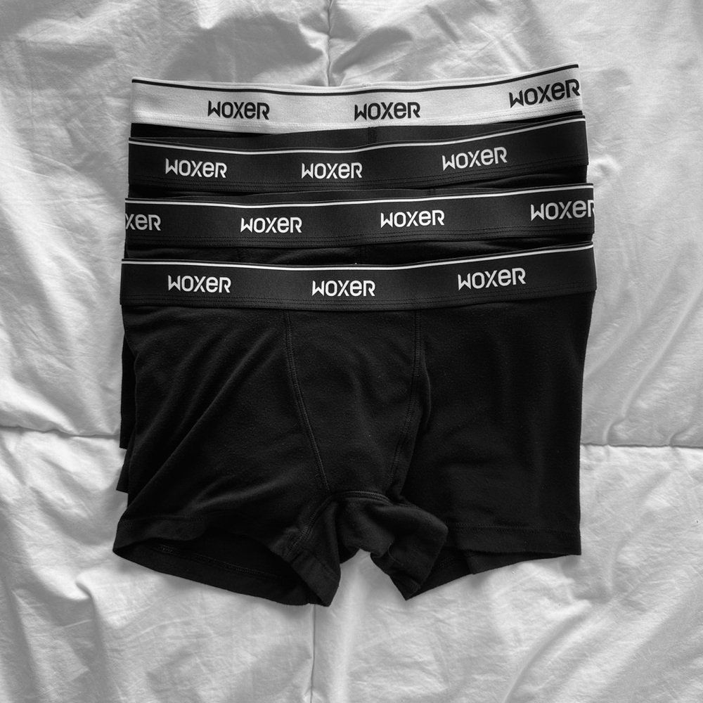 Like new Woxer All Star 3” inseam 4 pack of black Medium